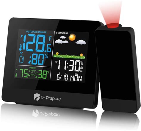 Dr. Prepare Projection Alarm Clock, Digital Clock Projector on Ceiling with Indoor/Outdoor ...