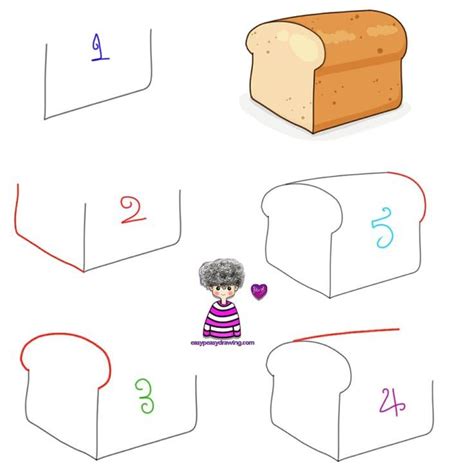 How To Draw A Loaf Of Bread Step By Step | Easy drawings, Drawing tutorial, Loaf bread