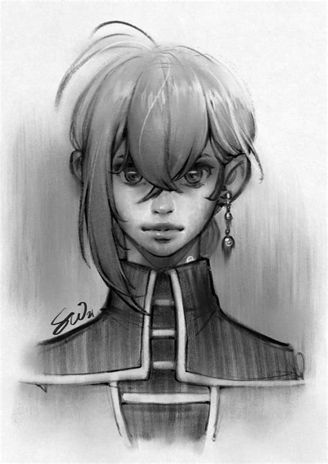 Aimlessly noodled (?) a portrait of Vivy : r/anime