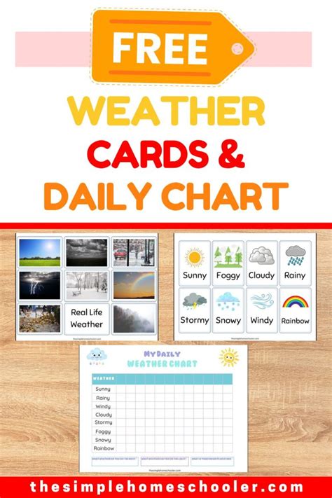 Cool Weather Cards Printable Free Set + Daily Weather Chart! - The ...