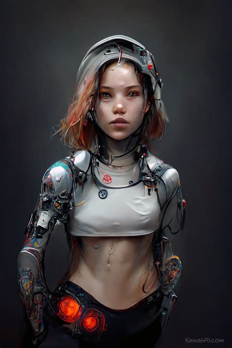 Cyborg girl futuristic AI artwork - Kawaii AI