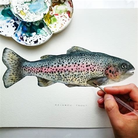 Rainbow Trout / Watercolor on Behance Watercolor Fish, Watercolor Animals, Watercolor Paintings ...