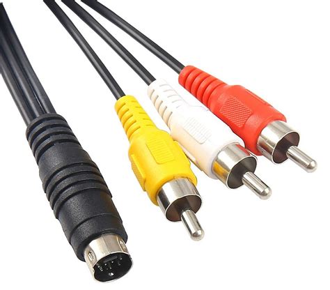 2021 1.5m S Video 4 Pin Male To 3 RCA Male RGB Composite Video Cable 4 Pin Mini DIN S Video Plug ...