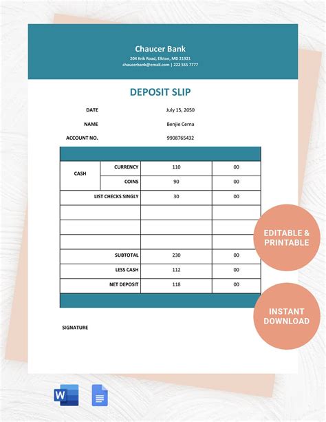 Free 23 Sample Deposit Slip Templates In Pdf Ms Word - vrogue.co