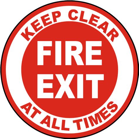 Fire Exit Keep Clear Floor Sign - Save 10% Instantly