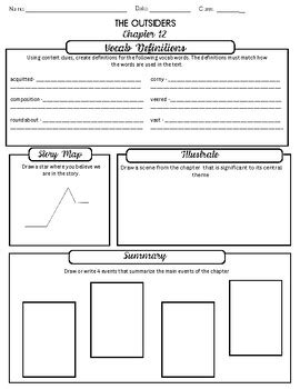 The Outsiders - Chapter 12 Activity by The Araujo Archive | TPT