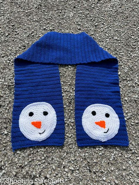 Crochet Snowman Pocket Scarf - Shooting Star Crafts