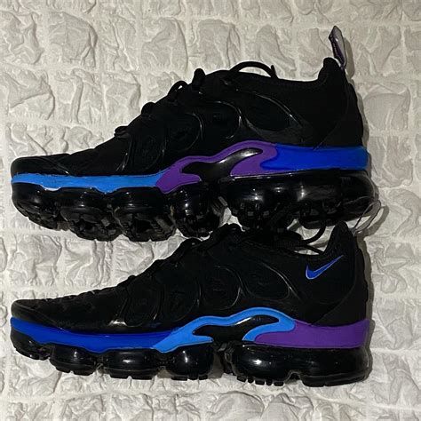 Custom Nike Tn’s Black/Purple/Blue 9/10 Condition,... - Depop