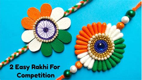 DIY 2 Easy Indian Tricolour Rakhi/ Rakhi for Kids/ Rakhi for ...