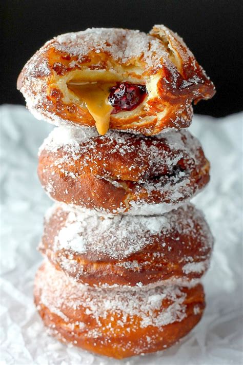 Bakery Style Peanut Butter and Jelly Doughnuts - Baker by Nature