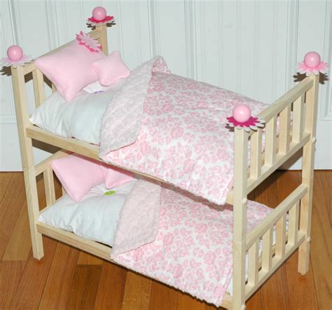 American Girl Doll Bed - Doll Bunk Bed Perfectly Pink - Fits American Girl Doll And 18 Inch ...