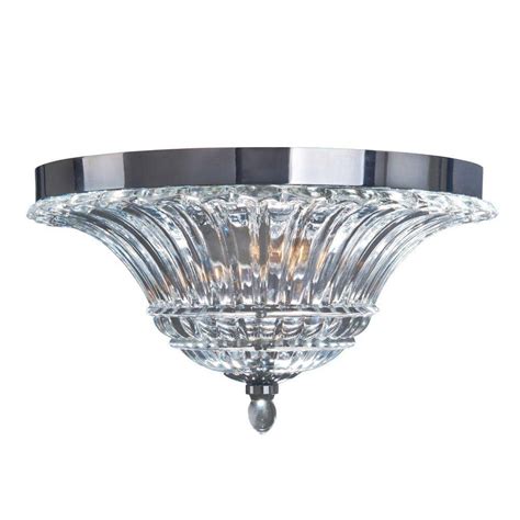 Elegant Designs Glacier Petal Glass 2-Light Chrome Ceiling Flush Mount FM1002-CHR - The Home Depot