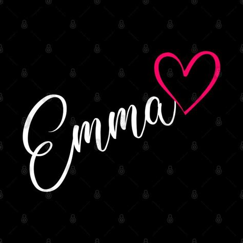 Emma Name Calligraphy Pink Heart by xsylx | Emma, Names, Pink heart