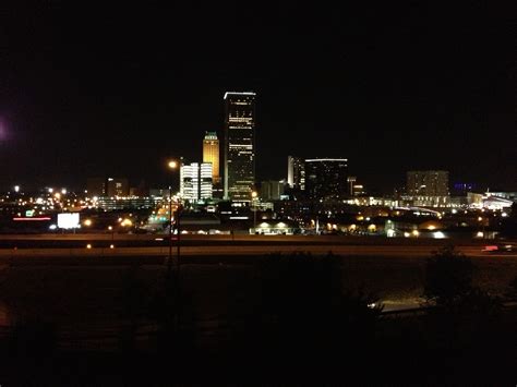 Tulsa nightlife view of downtown's Skyline. Photo by Alameda Bail Bonds in Tulsa. www ...