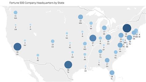 Fortune 500 Company Headquarters by State [OC] : r/dataisbeautiful