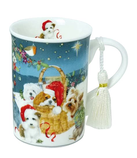 R2027: 10 oz New Bone China Straight Mug in a Gift Box- Christmas ...