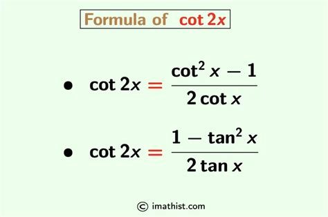 Cot2x Identity, Formula, Proof - iMath