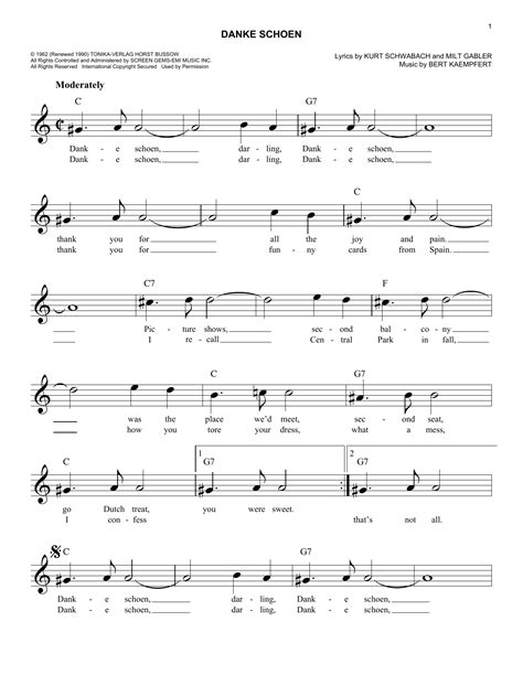 Danke Schoen | Sheet Music Direct