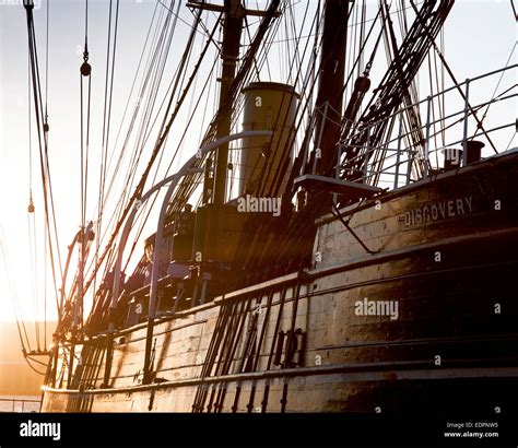 RRS Discovery Punkt rigging Detail museum Stockfotografie - Alamy