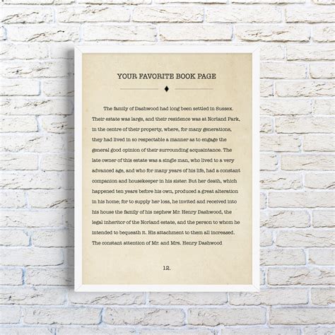 Custom Book Page Print Any Quote Print Typewriter Quote Art - Etsy