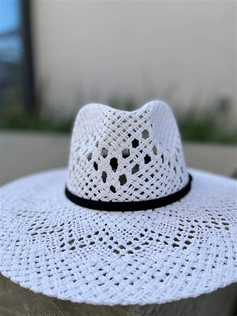 White Straw Hat Straw Hat Vacation Hat Straw Rancher - Etsy