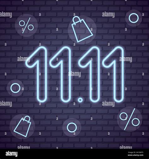 11 11 neon lights in wall poster Stock Vector Image & Art - Alamy