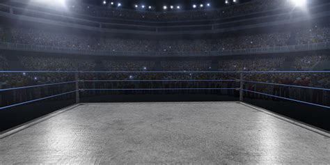 Professional Wrestling And Boxing Ring In 3d Stock Photo - Download ...