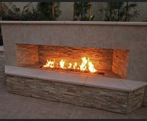 Hearth is heavy/dated but the long linear gas fire create a great big fire for lots of… | Modern ...