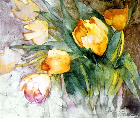 Pale Orange Tulips - Shirley Trevena