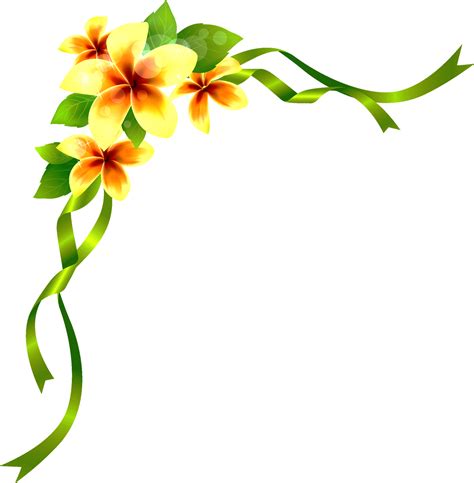 Brush Flower Drawing - Corner Flower Border Designs - Free Transparent PNG Download - PNGkey