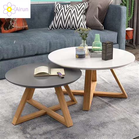 Chinese Modern Design Small Round Wooden Coffee Tea Table for Living ...