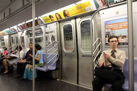 New York Subway Train Interior Editorial Photo - Image of sitting ...