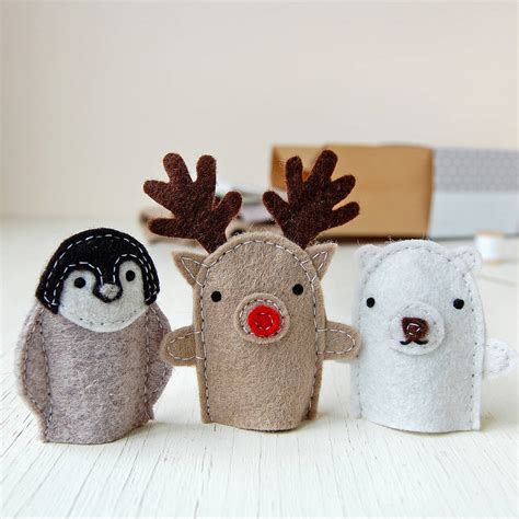 make your own christmas finger puppets craft kit by clara and macy | notonthehighstreet.com