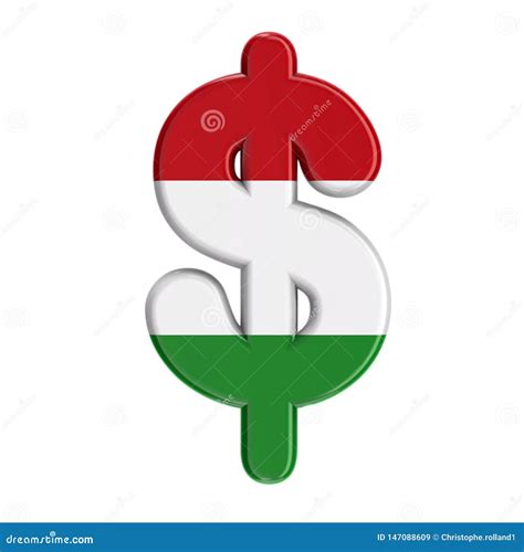 Hungarian Dollar Currency Sign - Business 3d Flag of Hungary Symbol ...