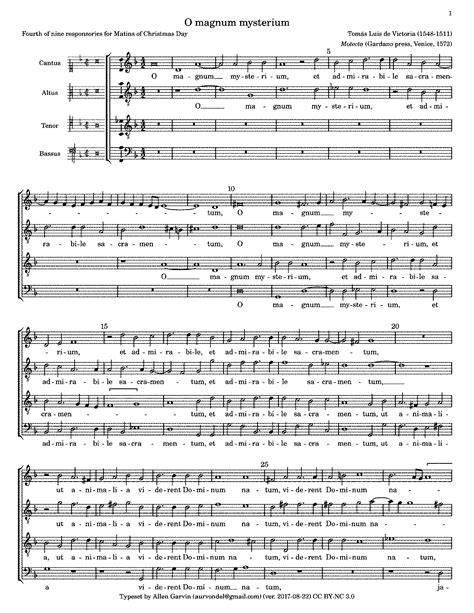 O magnum mysterium (Victoria, Tomás Luis de) - IMSLP: Free Sheet Music PDF Download