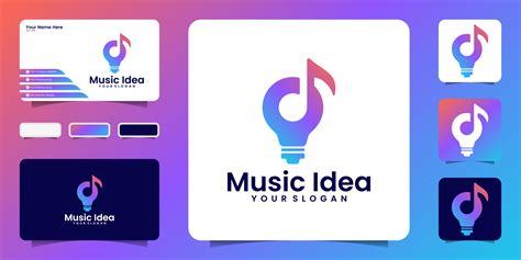 music idea logo design template and business card 10260530 Vector Art at Vecteezy