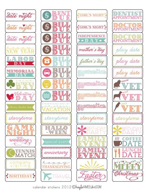 Sticker Label Templates Free Printable Calendar