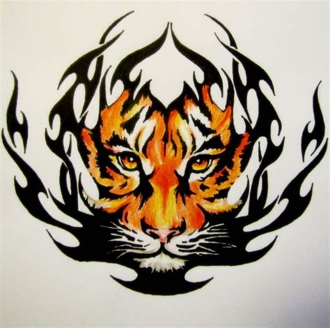 Tribal Tiger Drawing at GetDrawings | Free download