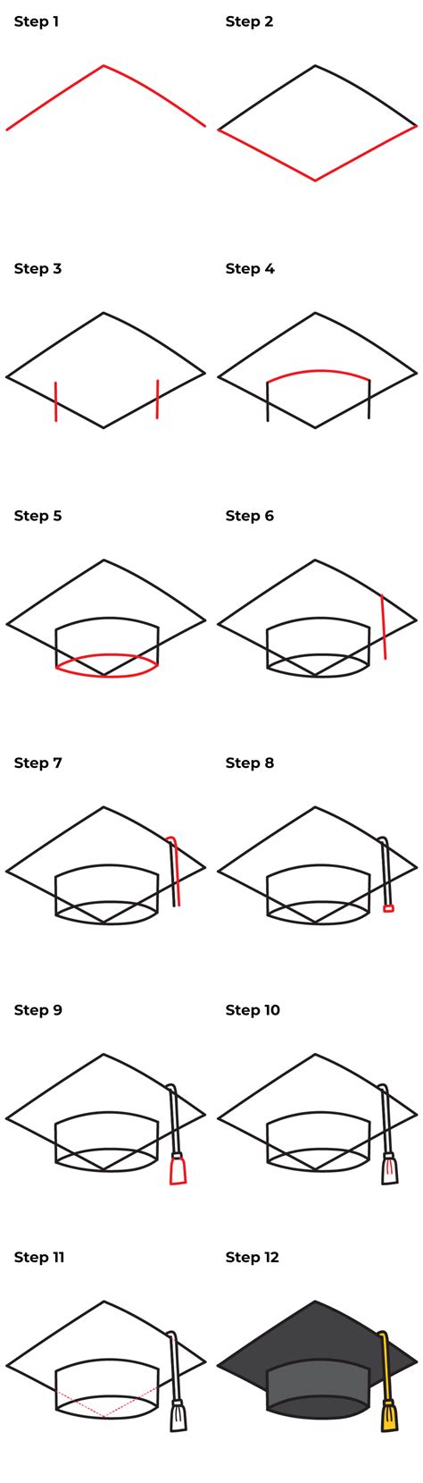 Graduation Hat Drawing How To Draw A Graduation Hat Step By, 42% OFF