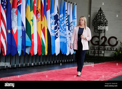 Italian Prime Minister Giorgia Meloni arrives during the G20 Summit in ...