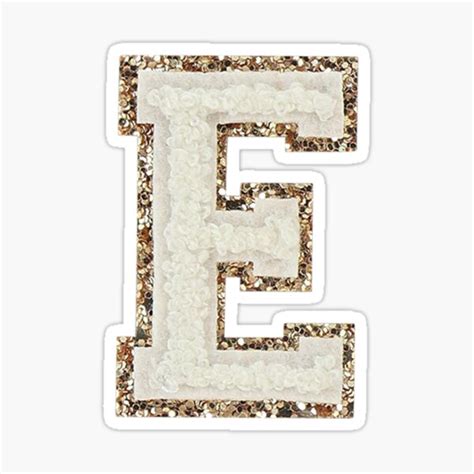 "Preppy White Varsity Letter E" Sticker for Sale by ktp100 | Les oeuvres