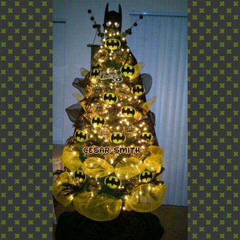 My son Christmas tree Batman theme. | Batman christmas tree, Christmas ...