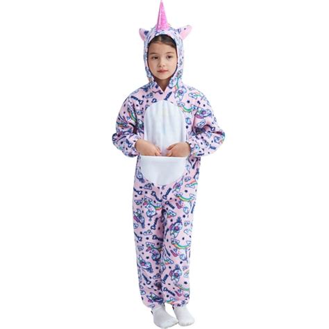 Unicorn Pajamas for Kids Animal Sleepwear Toddler Girls Flannel Romper ...