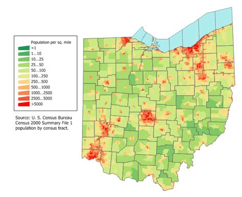 Map of Ohio (Map Population Density) : Worldofmaps.net - online Maps ...