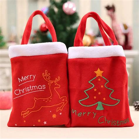1Pcs Reusable New Year Gifts Bags Christmas Bags Christmas Tree Pattern Santa Claus Candy Bag ...