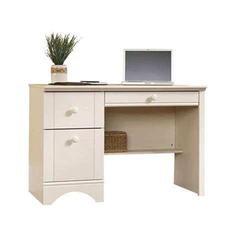 Sauder Harbor View Transitional Antiqued White Computer Desk at Lowes.com