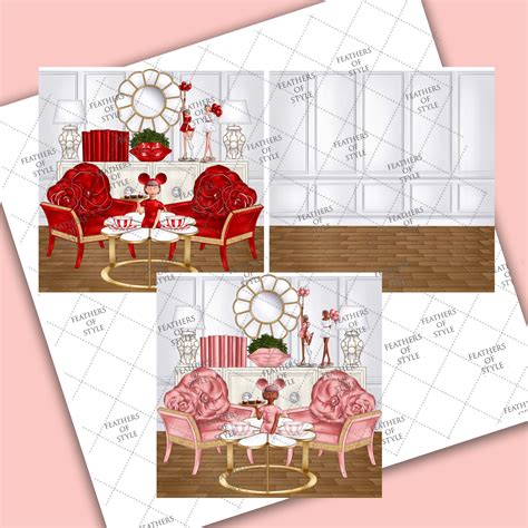 Background Scene Living Room Clipart Living Room Scene | Etsy