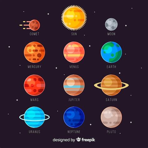 Free Vector | Colourful milky way planets pack