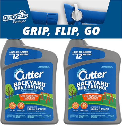 Cutter Insect Control Spray 2 Pack, Mosquito & Yard Flea Killer, Outdoor Use, 32 fl Ounce ...