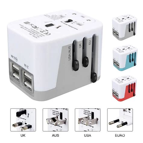 Tonbux 8 Plug 1500W Travel Adapter Universal Travel Adapter Multi Plug Charger 4 USB Port AU EUR ...